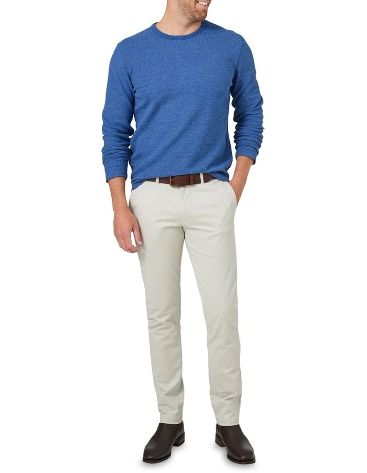 Blazer Waffle Knit Long Sleeve Tee In Cobalt Melange - Image 2