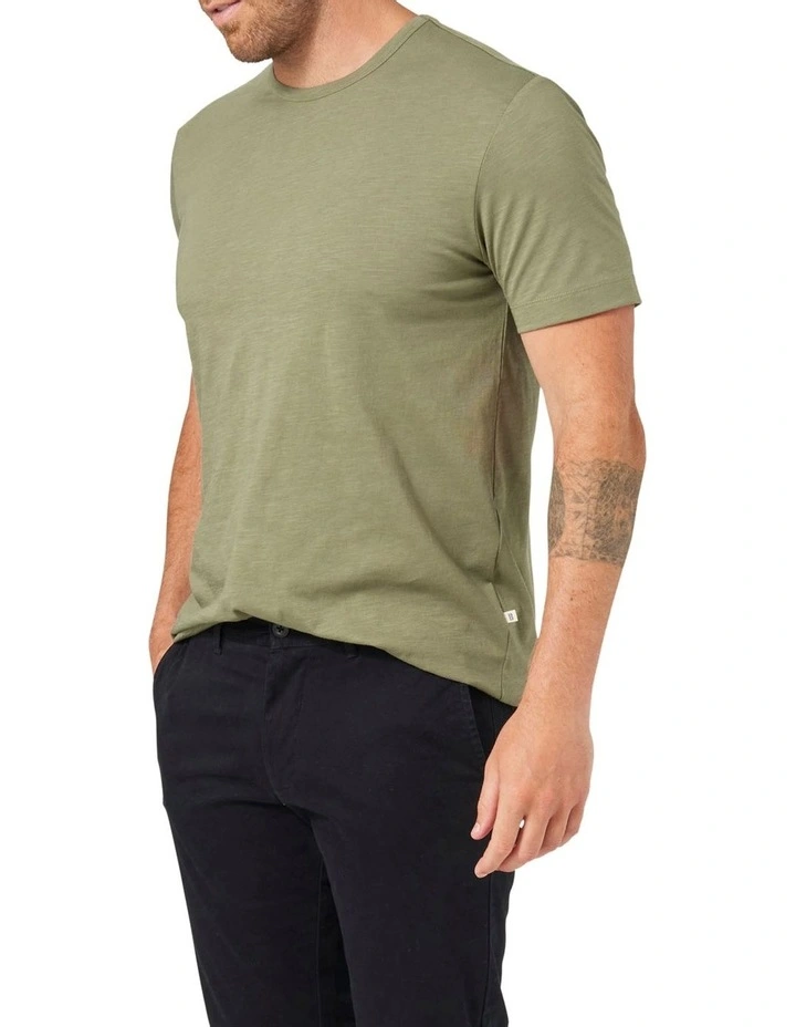 Blazer Pima Cotton Tee In Light Olive - Image 3