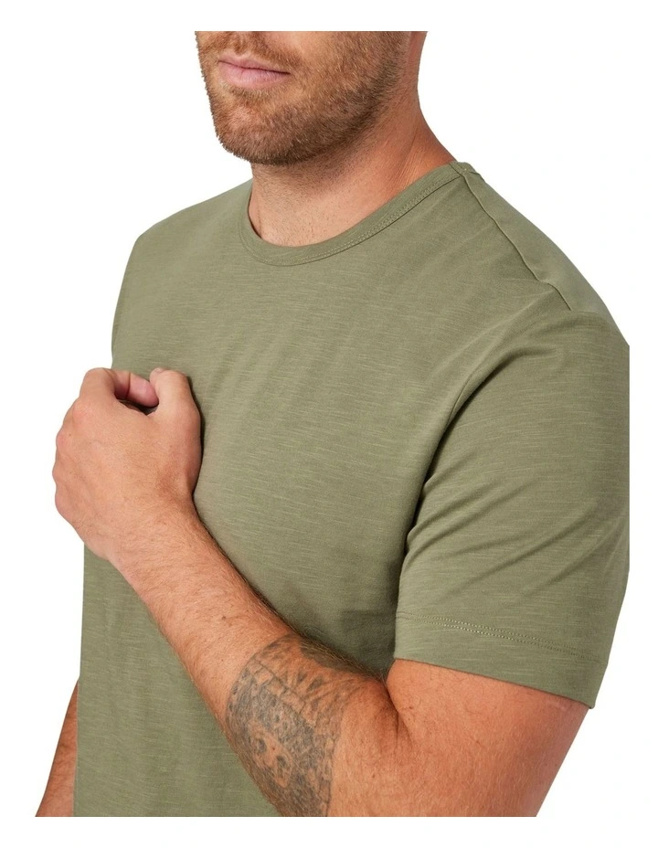 Blazer Pima Cotton Tee In Light Olive - Image 4