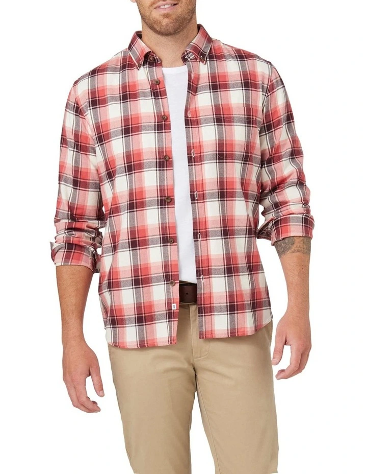Blazer Flynn Long Sleeve Brushed Check Shirt In Rose 1 Blazer Flynn Long Sleeve Brushed Check Shirt In Rose