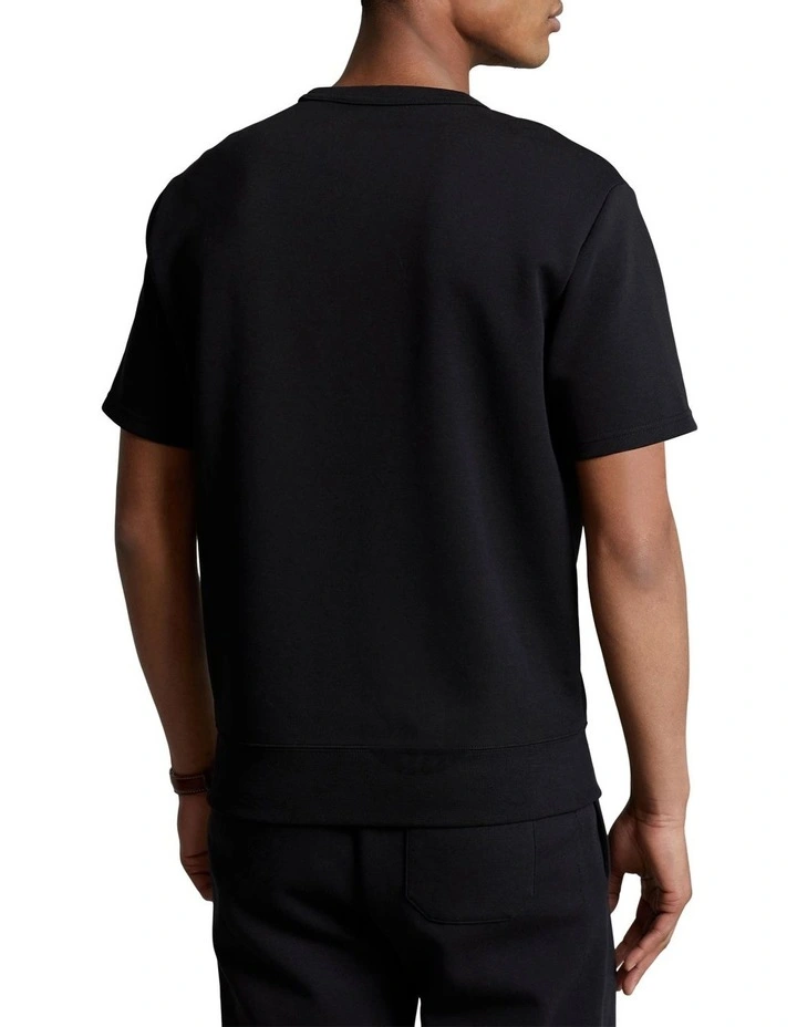 Polo Ralph Lauren Double-Knit Short-Sleeve Sweatshirt In Black - Image 2