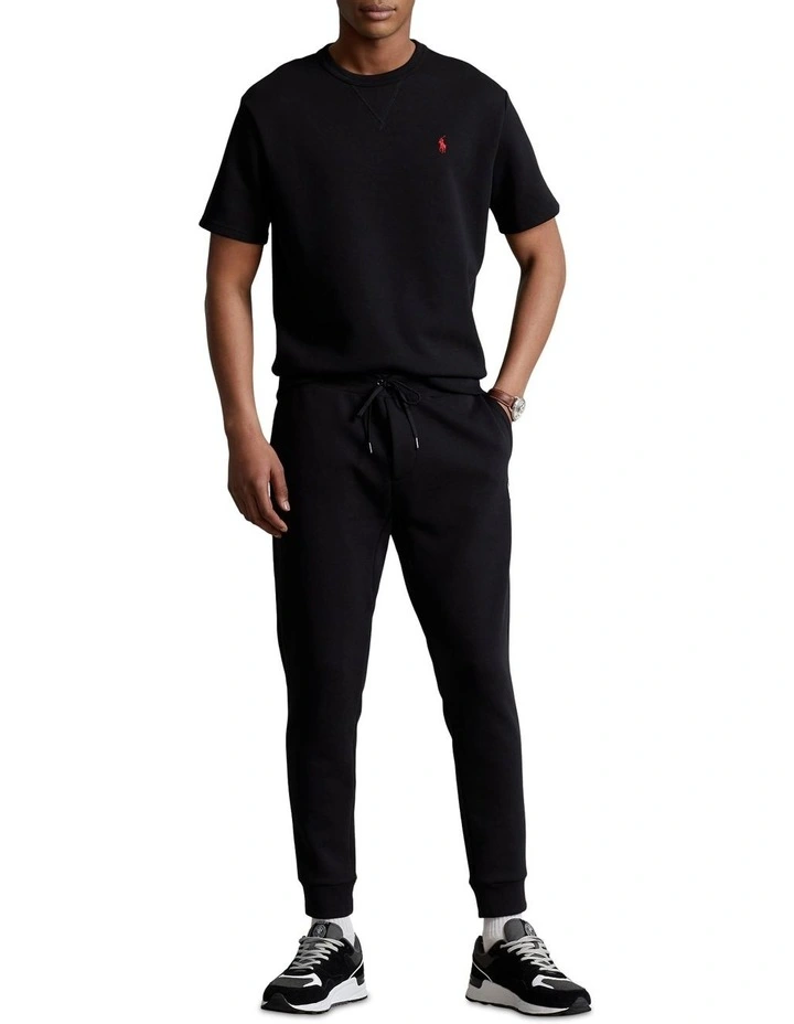 Polo Ralph Lauren Double-Knit Short-Sleeve Sweatshirt In Black - Image 3