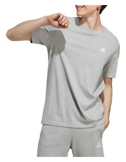 ADIDAS Essentials Single Jersey Embroidered Small Logo T-Shirt In Grey