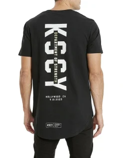 KSCY Driftwood Dual Curved Tee In Black