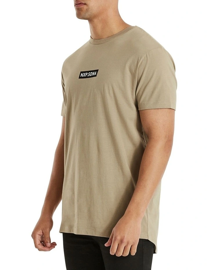 Nena & Pasadena Parallel Cape Back Tee In Taupe - Image 2