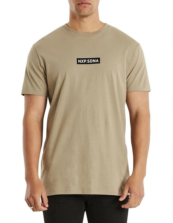 Nena & Pasadena Parallel Cape Back Tee In Taupe - Image 3