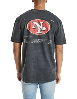 Nena & Pasadena Niners Box Fit Scoop Tee In Charcoal