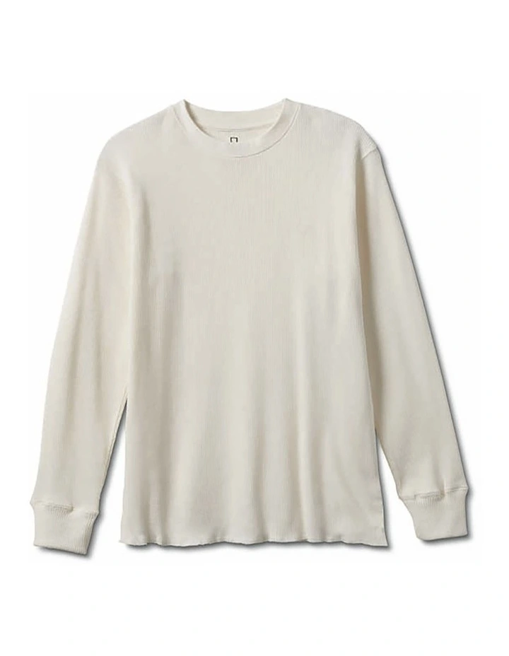 Brixton Reserve Thermal Long Sleeve Tee In White