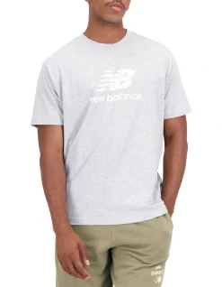 New Balance Essentials Logo Tee In Grey