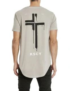 KSCY Cambria Dual Curved Tee In Beige