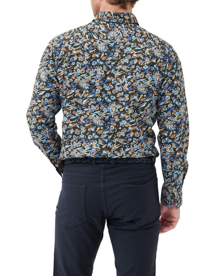 Rodd & Gunn Torrance Street Long Sleeve Sports Fit Shirt In Blue - Image 2