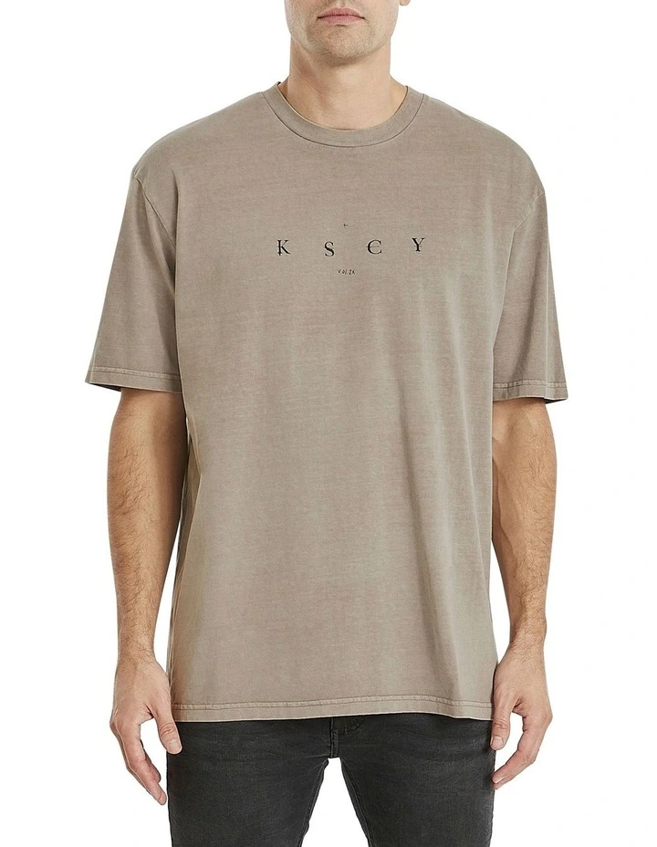 KSCY Foxboro Box Fit Tee In Brown - Image 2