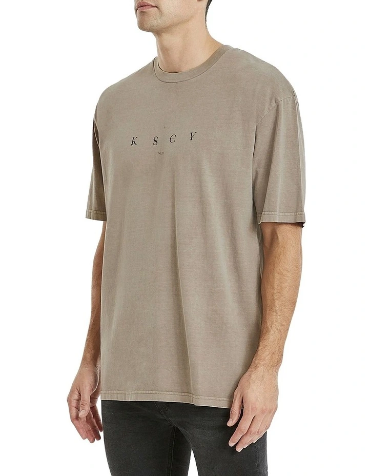 KSCY Foxboro Box Fit Tee In Brown - Image 3