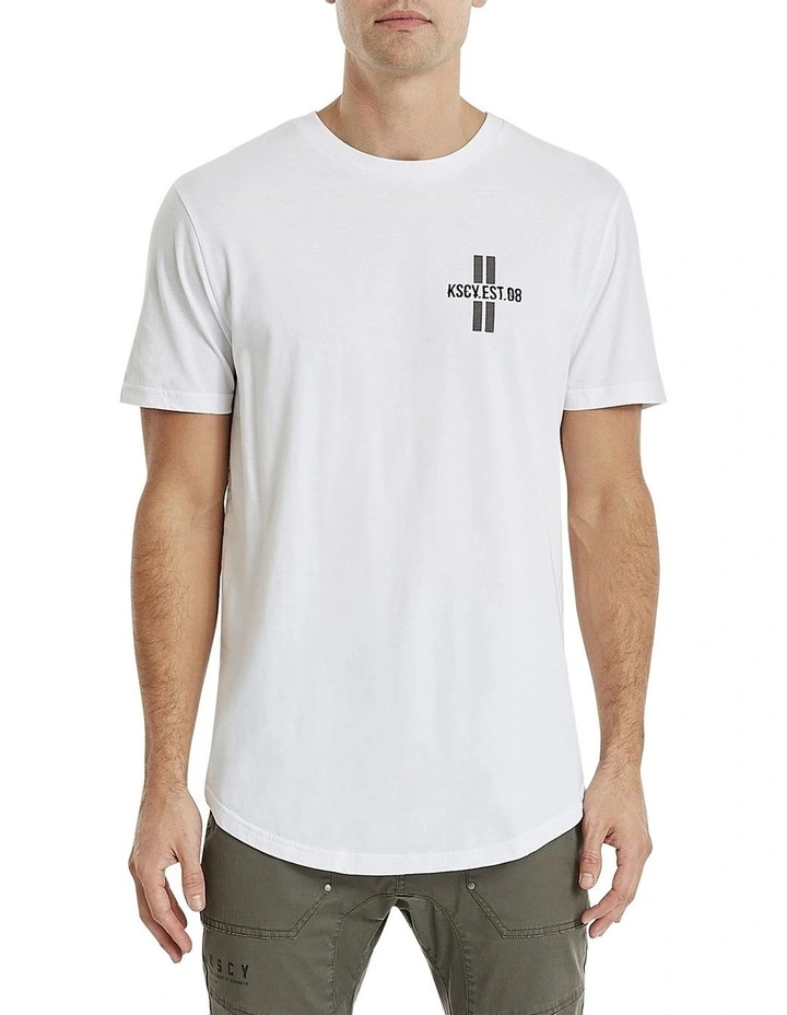 KSCY Vallejo Dual Curved Tee In White - Image 2