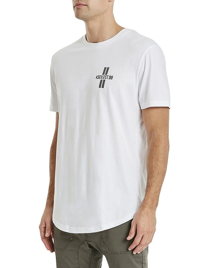 KSCY Vallejo Dual Curved Tee In White - Image 3