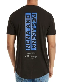 Nena & Pasadena Selector Cape Back Tee In Black