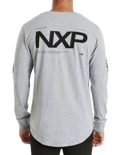 Nena & Pasadena Direction Cape Back L/S Tee In Grey