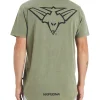 Nena & Pasadena Essendon Curved Hem Tee In Khaki