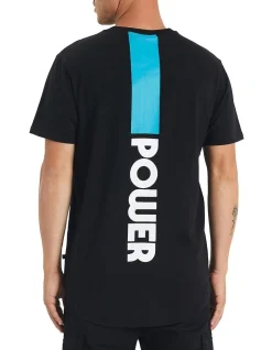 Nena & Pasadena Port Adelaide Curved Hem Tee In Black