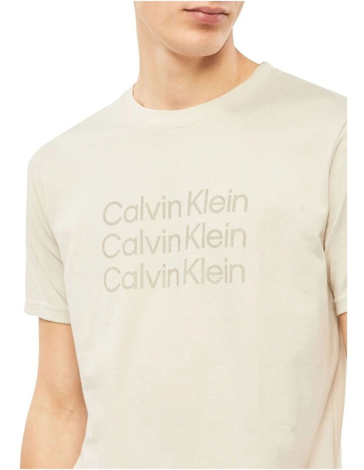 Calvin Klein Graphic Tee In Oatmeal - Image 3