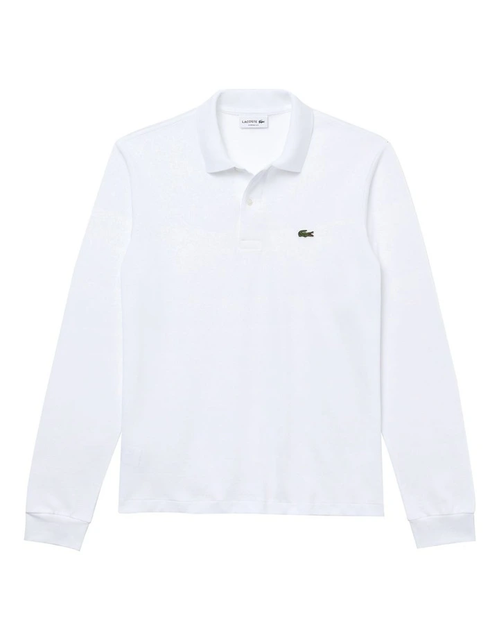 Lacoste Classic Fit Long-sleeve Polo Shirt In White - Image 7