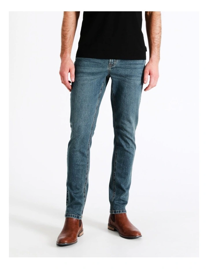 Maddox Kristian Slim Tapered Jean Mid Blues - Image 2