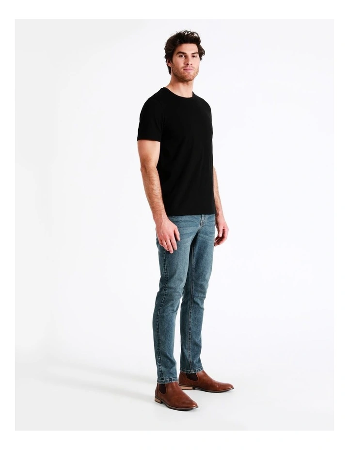 Maddox Kristian Slim Tapered Jean Mid Blues - Image 3