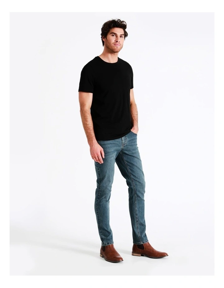 Maddox Kristian Slim Tapered Jean Mid Blues - Image 4