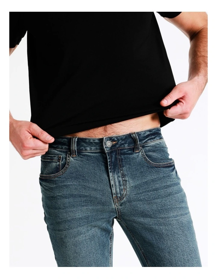 Maddox Kristian Slim Tapered Jean Mid Blues - Image 7