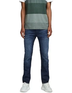 Jack & Jones Tim Slim Straight Leg Jeans Dark Wash