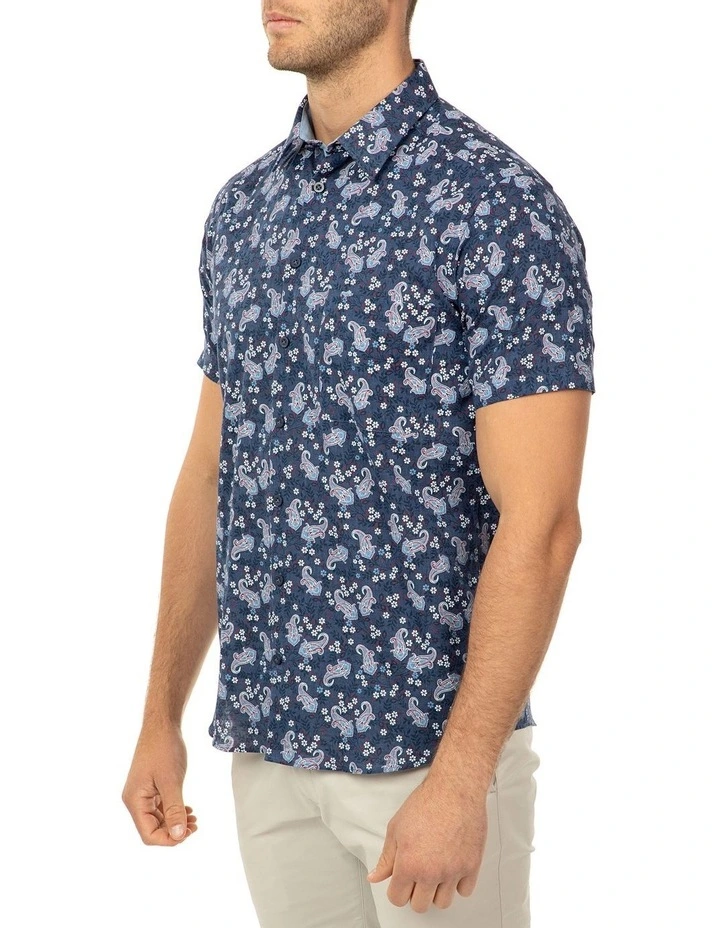 Aquila Apparel Short Sleeve Floral Print Merritt Shirt 2 Aquila Apparel Short Sleeve Floral Print Merritt Shirt - Image 2