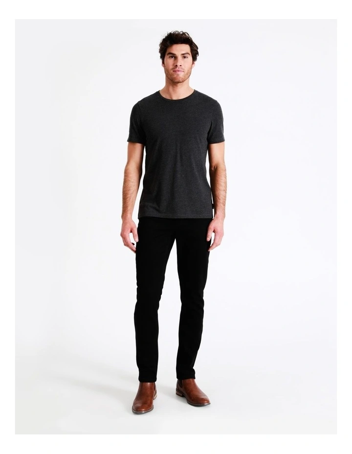 Maddox Kristian Slim Tapered Jean Solid Black - Image 3