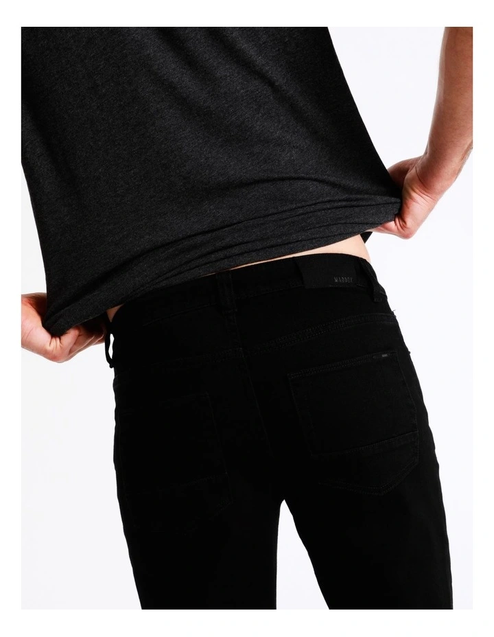 Maddox Kristian Slim Tapered Jean Solid Black - Image 4