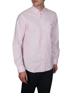 Gant The Oxford Long Sleeve Shirt In Light Pink