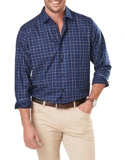 Gazman Easy Care Twill Check Long Sleeve Shirt