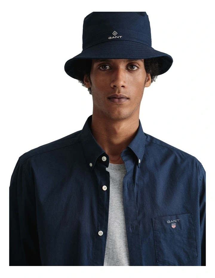 Gant The Broadcloth Long Sleeve Shirt In Blue - Image 3