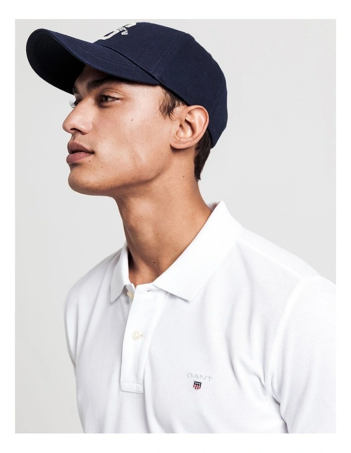 Gant Solid Pique Rugger Polo In White - Image 3