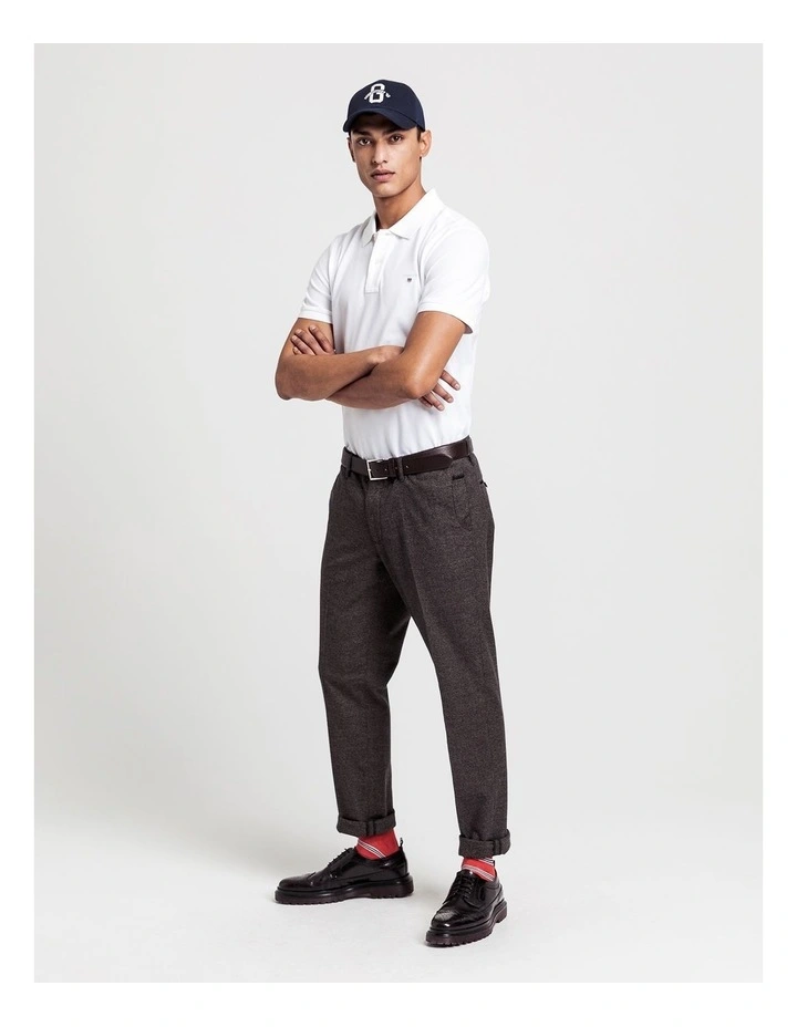 Gant Solid Pique Rugger Polo In White - Image 4