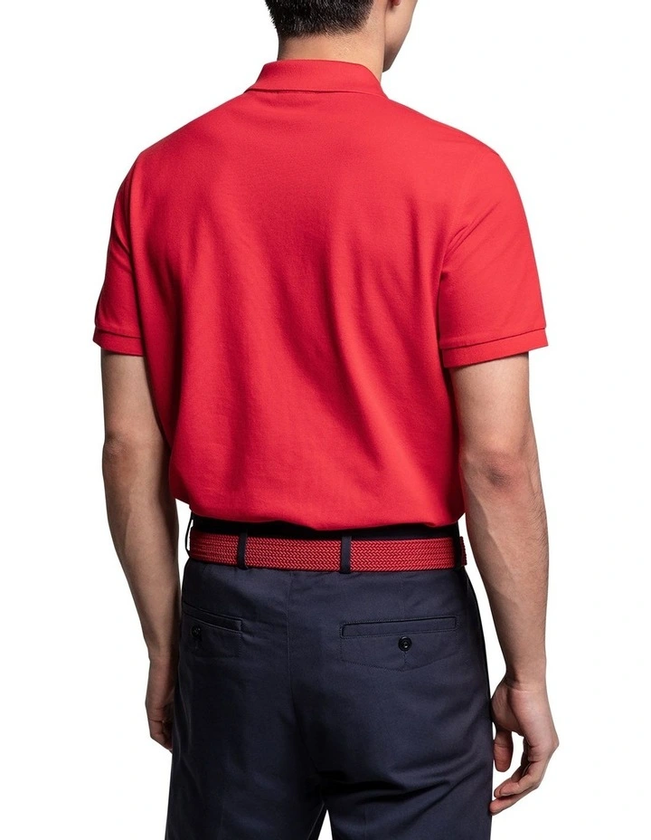 Gant Solid Pique Rugger Polo In Red - Image 2