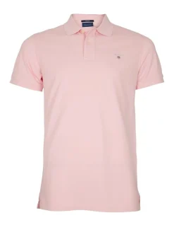 Gant Solid Pique Rugger Polo In Pink
