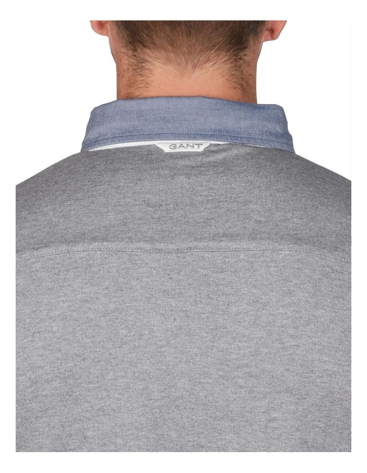 Gant Rugger Original Heavy Rugby Tops In Grey Marle - Image 4