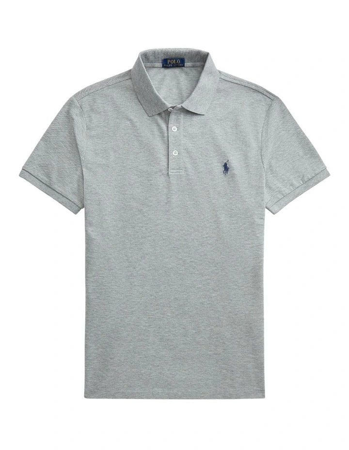 Polo Ralph Lauren Custom Slim Fit Stretch Mesh Polo Shirt In Grey 1 Polo Ralph Lauren Custom Slim Fit Stretch Mesh Polo Shirt In Grey
