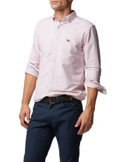 Rodd & Gunn Gunn Oxford Stripe Sports Fit Shirt Port