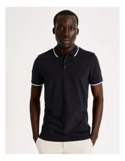 Alternative view of Blaq Amalfi Pique Polo In Navy