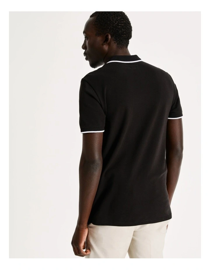 Blaq Amalfi Pique Polo In Black 6 Blaq Amalfi Pique Polo In Black - Image 6