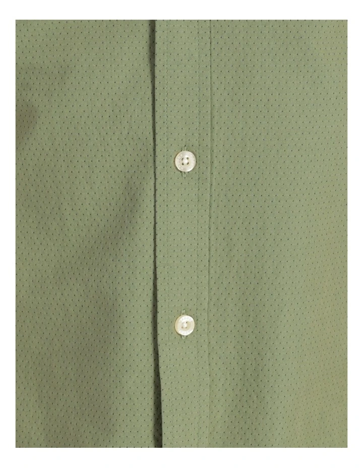 Maddox Daltry Dobby Short Sleeve Shirt Khaki - Image 7