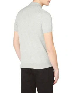 Alternative view of Ben Sherman Signature Knitted Short Sleeve Polo Grey
