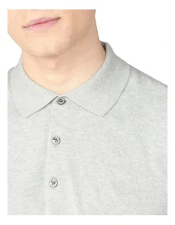 Ben Sherman Signature Knitted Short Sleeve Polo Grey -Nena & Pasadena Sales 835984990 3 720x928