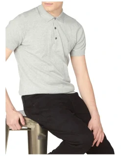 Ben Sherman Signature Knitted Short Sleeve Polo Grey -Nena & Pasadena Sales 835984990 4 720x928