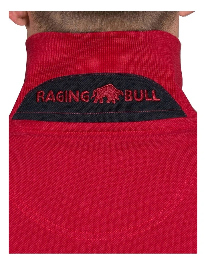 Raging Bull Organic Cotton Regular Fit Signature Polo Red - Image 4